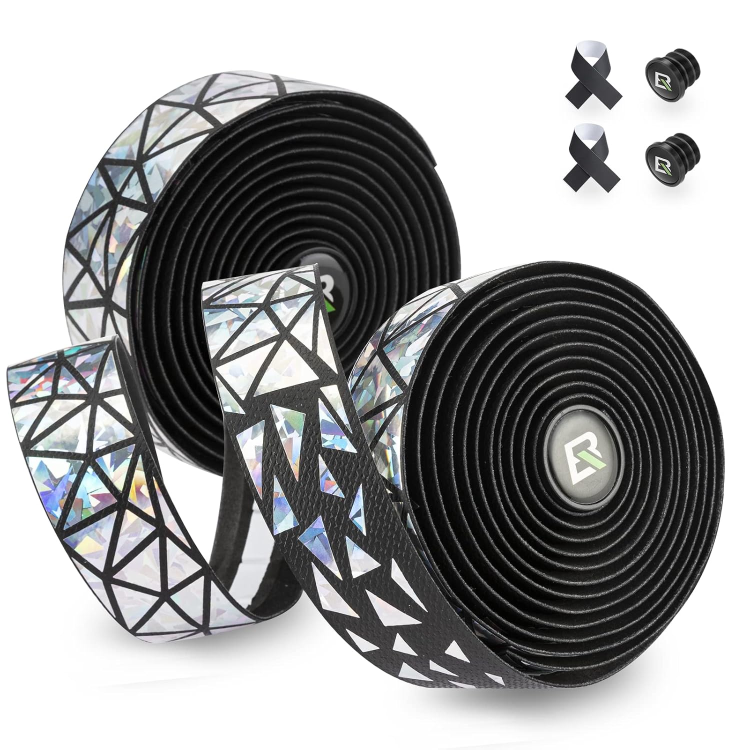 ROCKBROS Bike Handlebar Tape - Road Bicycle Bar Tapes 2 Roll PU Leather Surface EVA Foam Cycling Handle Bar Wraps with End Plugs