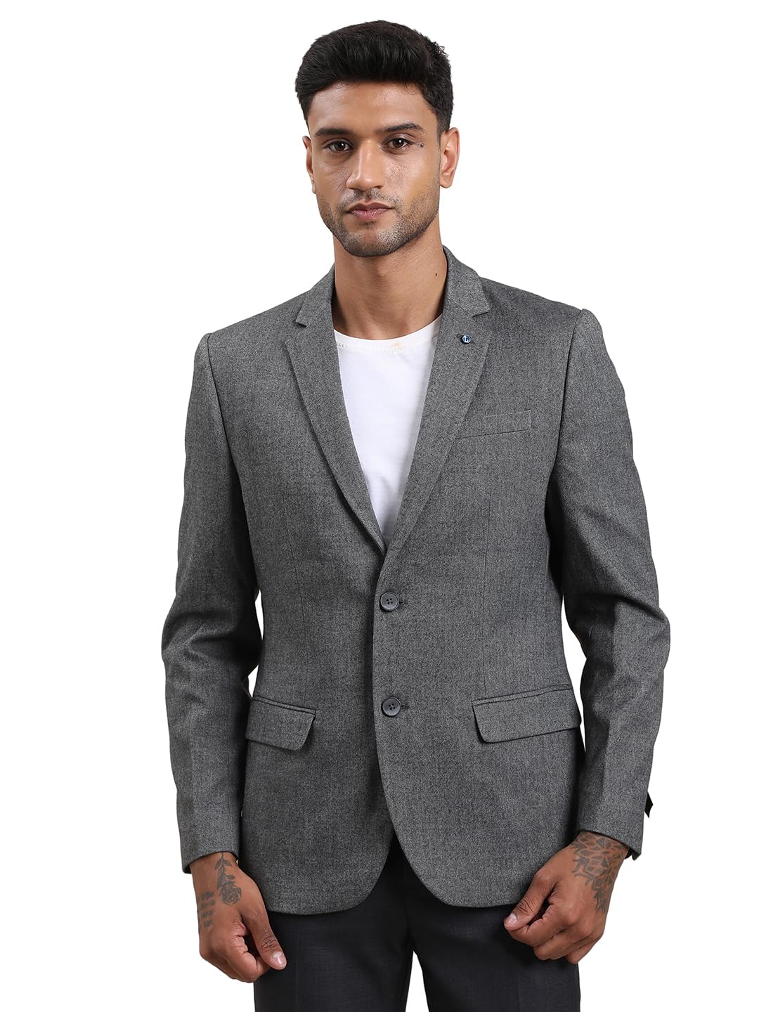 turtle Men Polyviscose Steretch Tailored Fit Self Design Grey Casual Blazer||Blazer for Men||Casual Blazer-picture-46