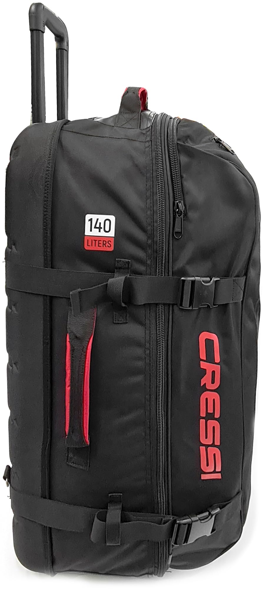 Cressi Whale Scuba Bag - Sac à Dos Trolley Semi Rigide avec roulettes, Noir, 140 L, Unisexe Adulte