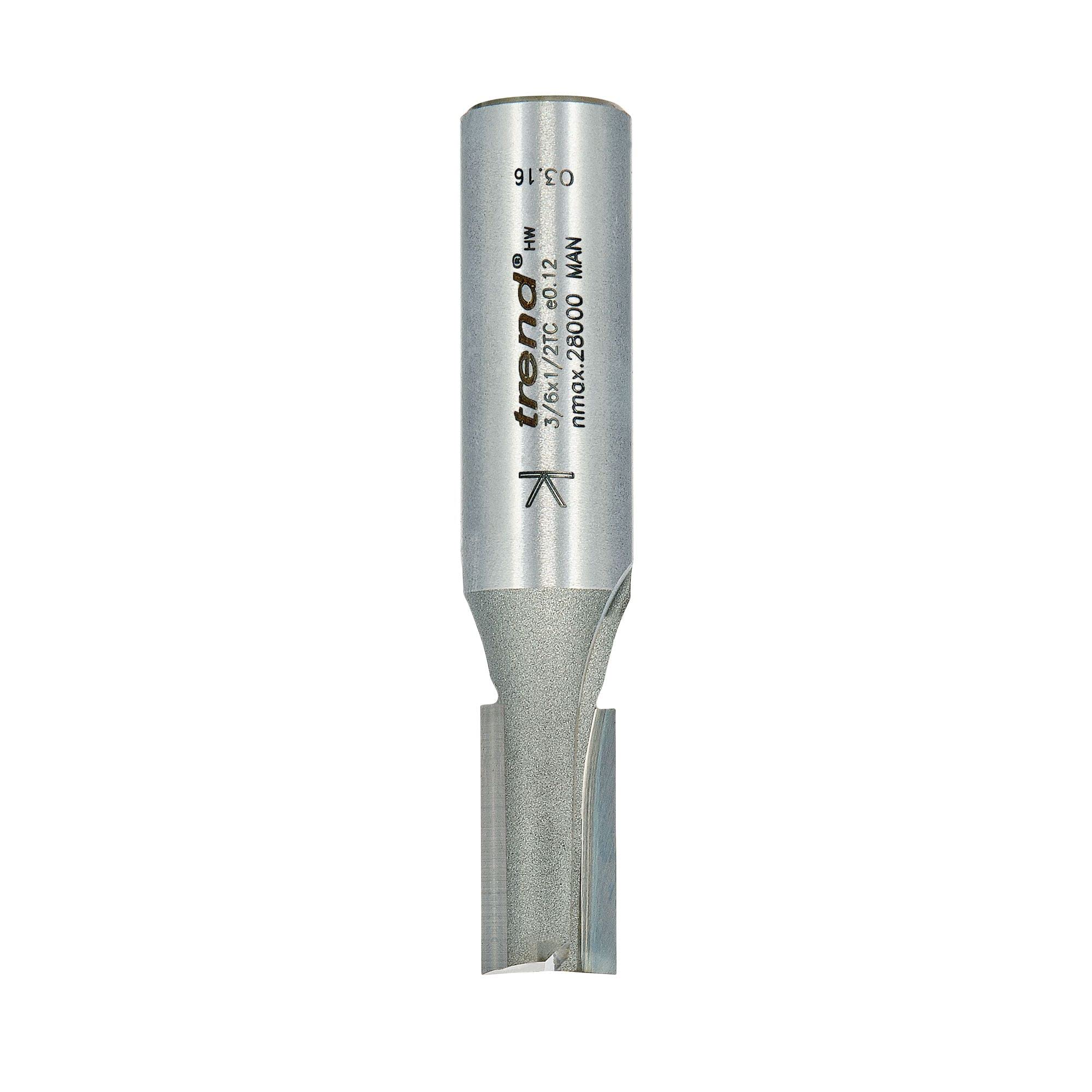 Trend Profesjonalny frez prosty dwupiórowy do frezarki górnowrzecionowej, trzpień 1/2 cala, średnica cięcia 10 mm, długość cięcia 19 mm, węglik spiekany (TCT), 3/6X1/2TC