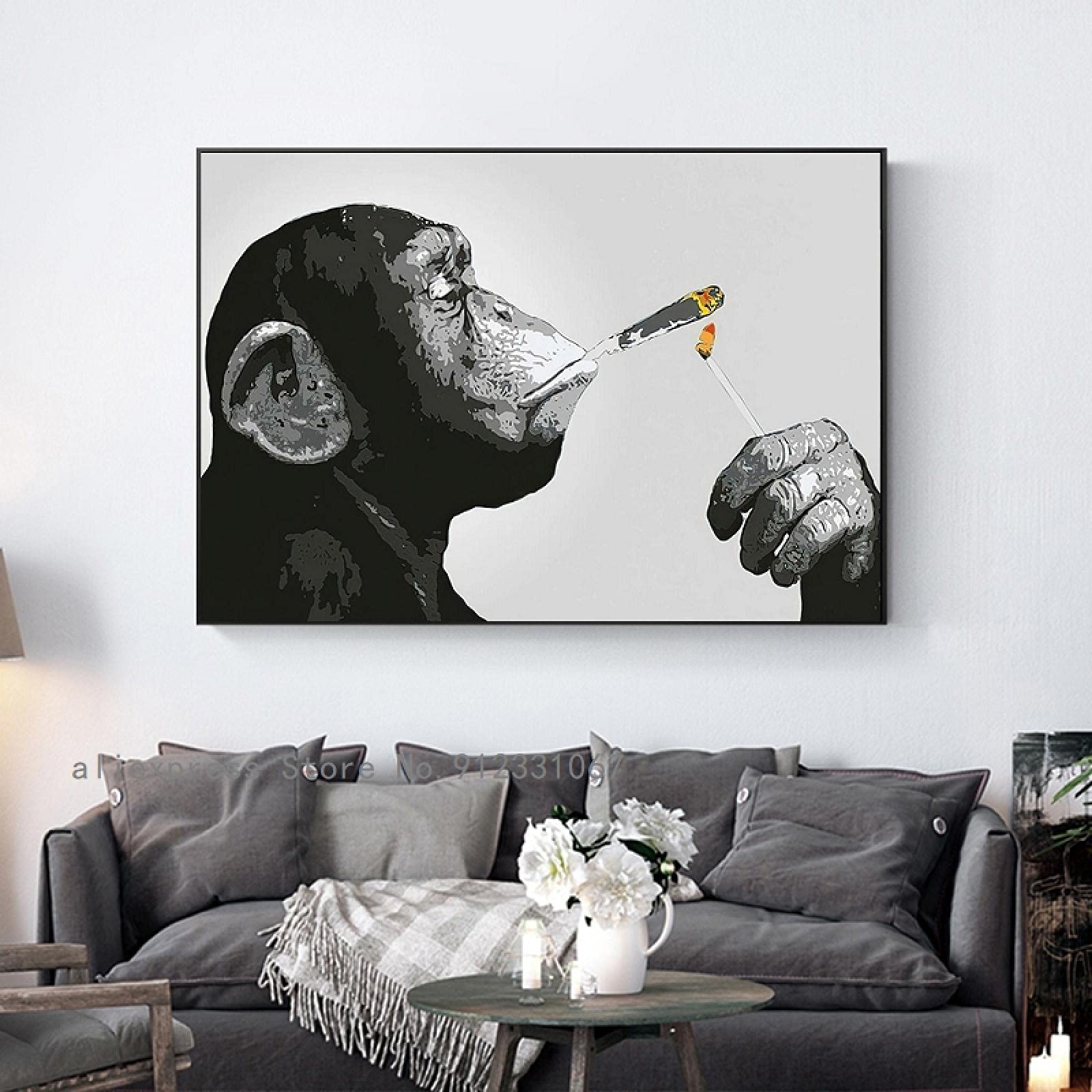 Impression gorille graffiti amour cœur affiche murale design pop art - 7
