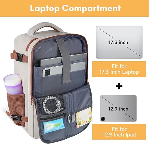 Miniatura 5 de Taygeer Mochila para mujer, mochila universitaria con compartimento para laptop y bolsa para zapatos, mochila de viaje para laptop de 40 l, equipaje