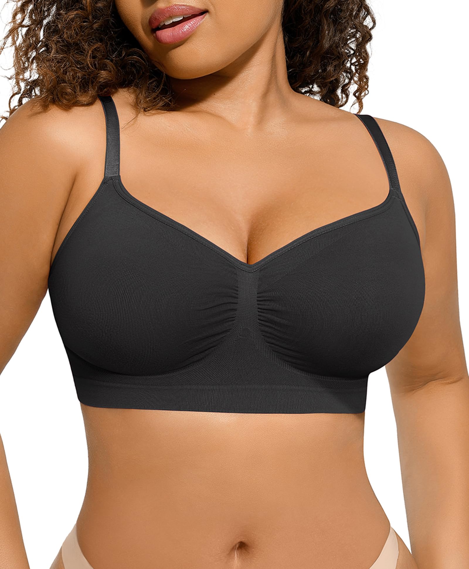 Lover-BeautyWomen's Wireless Seamless Bras No Underwire Stretch Adjustable Bralettes Comfortable Soft Everyday Bra