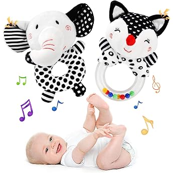 Ballery Baby Rattle 0-6 Months Baby Toy 0-6 Months Grasping Toy for Rattling Baby Rattle Toy Rattle Baby Plush Toys Development Toy for 0-12 Months