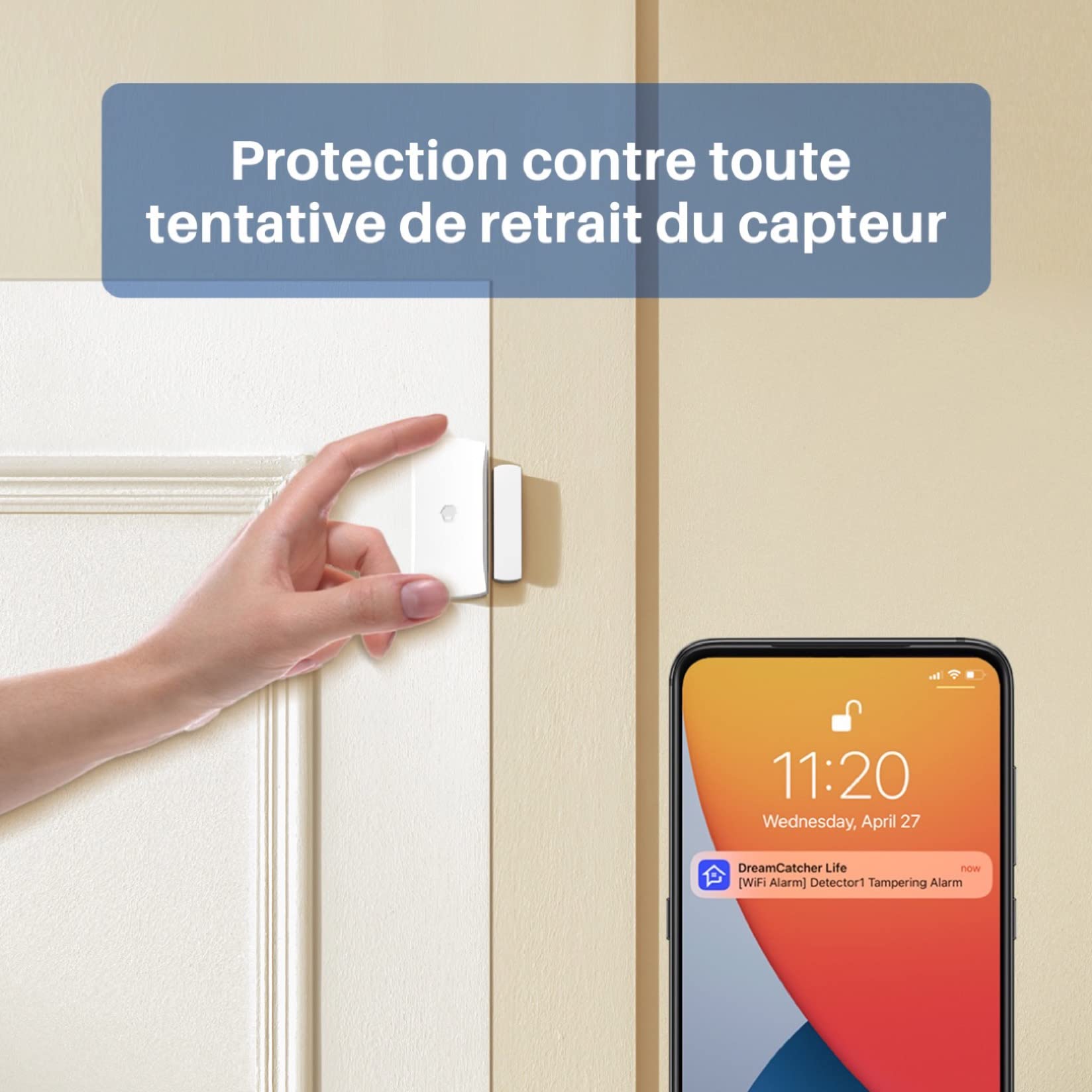 Chuango DWC-102 * 3 Détecteurs de Porte/Fenêtre sans Fil pour Système d’Alarme - Alerte Batterie Faible - Compatible avec Alexa, Google Assistant et Amazon - Sécurité Maison avec Fonction Application