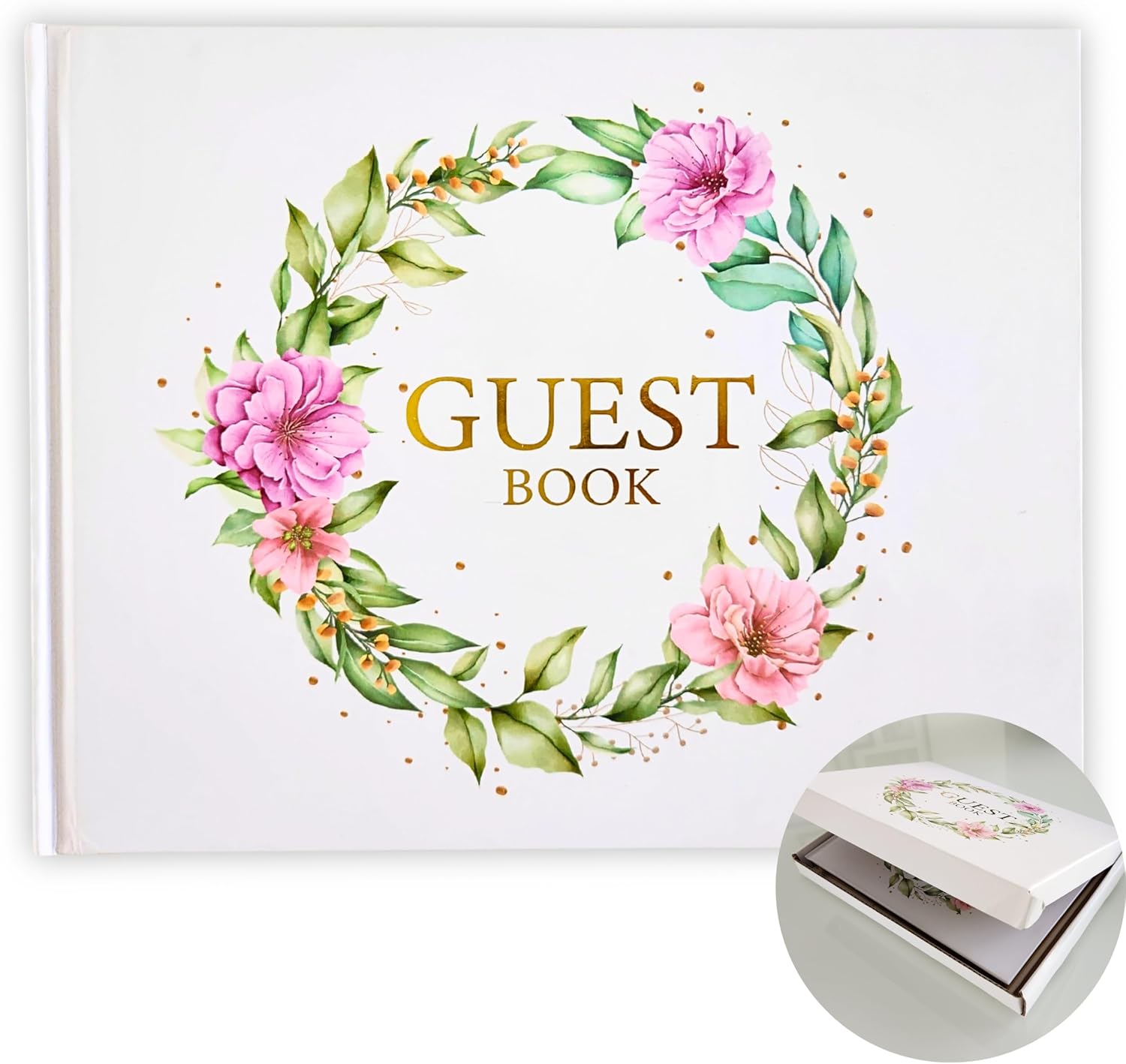 Amazon.com: PERFECT BUY MARKET LLC Elegant Guest Book, Guestbook ...