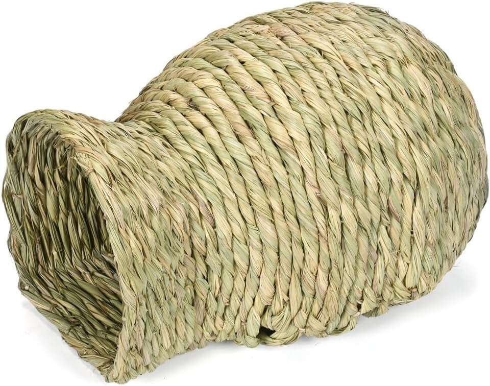 Grass House for Rabbits Bunny Hideouts Teething Chew Toy Natural Straw Large Nest for Hamsters Chinchillas Small Animal
