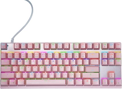 Amazon キーボード87キー 有線 キーボード ゲーミングキーボード Rgbバックライト 赤軸 持ち運び便利 1年間品質保証 ピンク Motospeed ゲーミングキーボード 通販