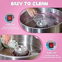 Vista 3 de Máquina comercial de algodón de azúcar, máquina eléctrica de algodón rosa para eventos familiares, máquina de hilo dental para niños, fiesta