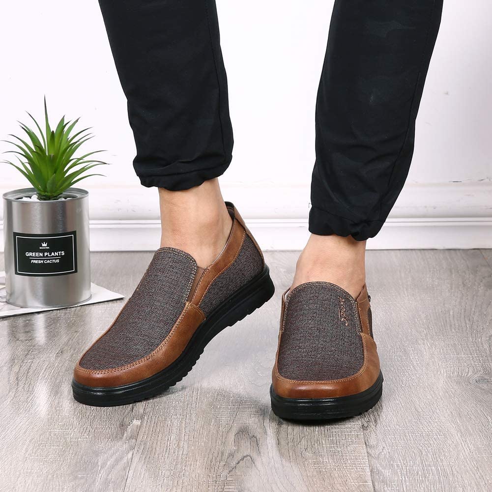Zapatos sin Cordones Hombre Cuero Mocasines Casual Zapatillas Casa para Centavo Ponerse Conducción Formal Negocios Barco Cómodos Caminar