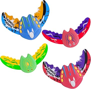 4Pieces Underwater Gliders for Kids, Devil Fish Design Diving Pool Toys, Fun Swimming Toys for Summer Party, Beach & Swim Training, Dog Interactive Chase & Circling Training Toy