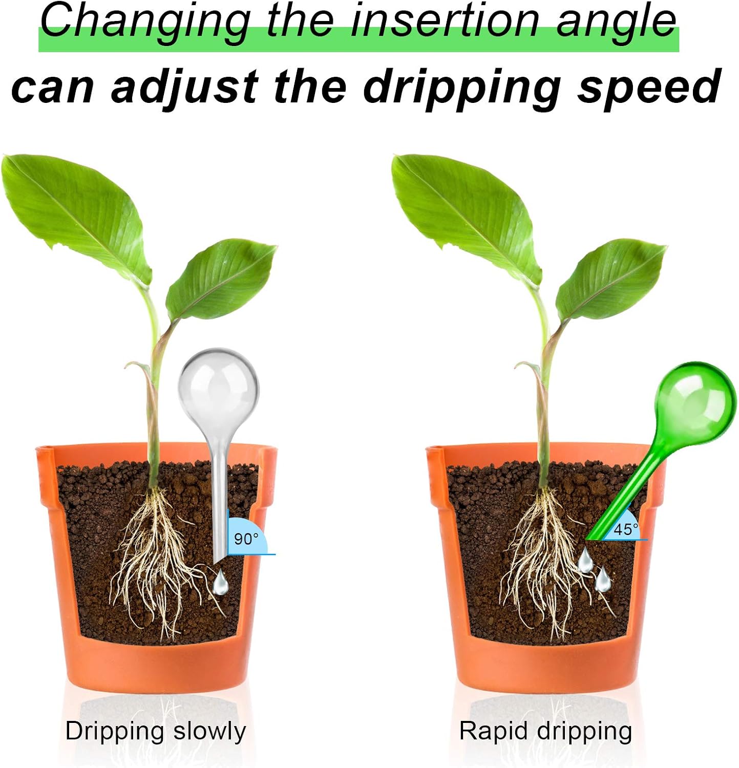 LOCOLO 12-Count Small Watering Globes Plant Watering Globes Automatic Watering Bulbs Houseplant Plant Pot Bulbs Garden Watering PVC Self Watering Irrigation Drippers for Garden - Image 4