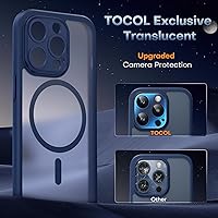 Vista 5 de TOCOL Funda magnética para iPhone 15 Pro Max, protección completa mejorada de la cámara, compatible con Magsafe, protección contra caídas, funda