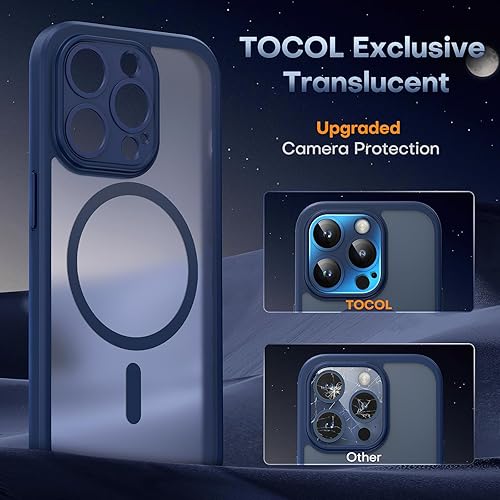 Miniatura 5 de TOCOL Funda magnética para iPhone 15 Pro, protección completa mejorada de la cámara, compatible con Magsafe, protección contra caídas, funda trasera