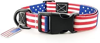Collar y correa de perro con bandera americana en 3 tamaños diferentes
