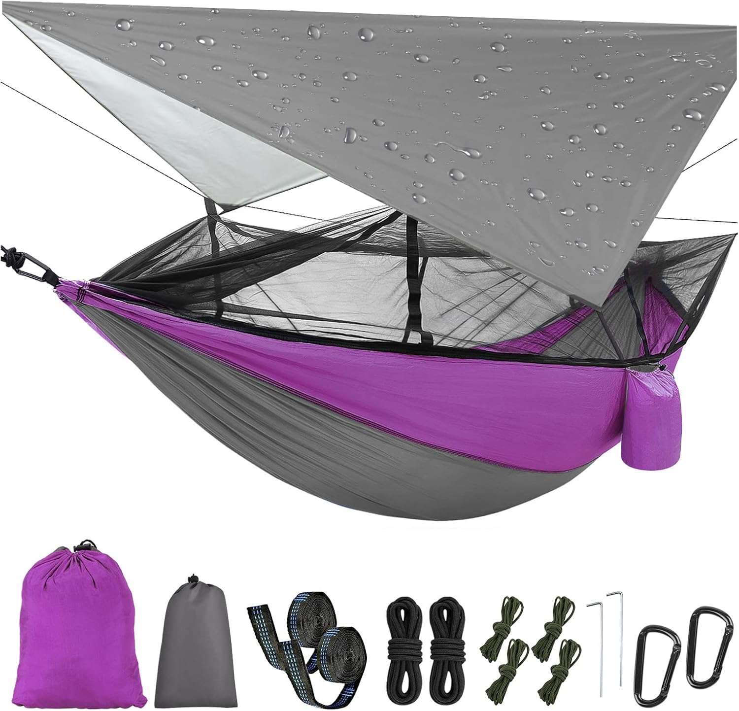 Portable Parachute Hammock 260x140cm 24 Color 2 People Camping Survival Outdoor