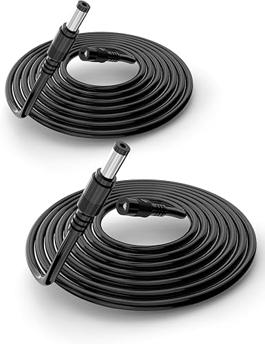 Tonton Paquete de 2 cables de extensión de alimentación CC 3M de 10 pies de 0.217 in x 0.083 in 5521 macho a hembra, cable adaptador de 12 V CC
