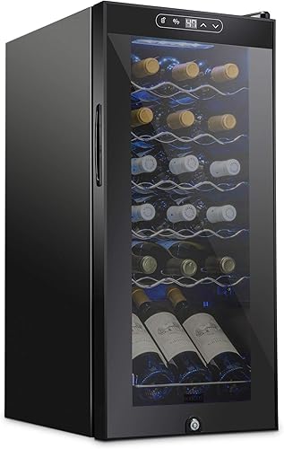 Miniatura 16 de SCHMÉCKÉ Refrigerador de Vino de Doble Zona para 33 Botellas con Cerradura – Gran Bodega de Vino Independiente Para Vino Tinto, Blanco, Champán