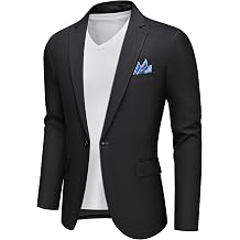MAGE MALE Mens Slim Fit Blazer Jackets Suit One Button Lightweight Sport Coats Casual Blazer
