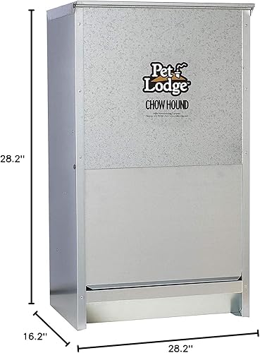 Miniatura 4 de Pet Lodge Little Giant CH50 - Alimentador automático para perros de acero de calibre pesado para interiores y exteriores, con capacidad de 50 libras