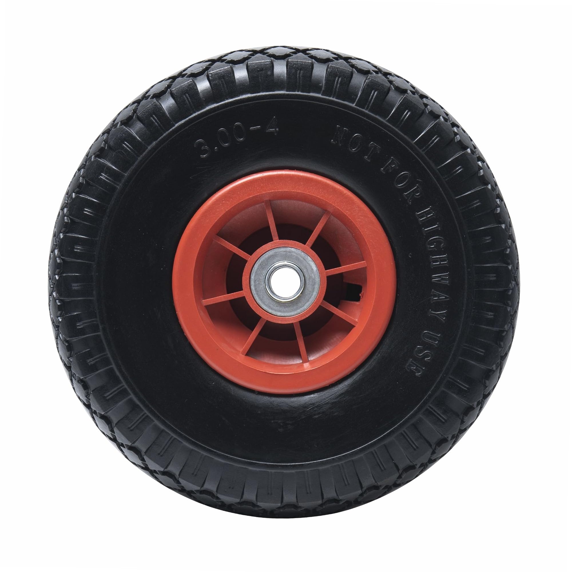 WERKA PRO Roue Increvable 10'' - Ø260 x 75 mm - Alésage 16 mm - Rouge - Pneu Plein avec Roulement à Billes - Pour Diable et Chariot - Usage Bricolage - 0,94 kg