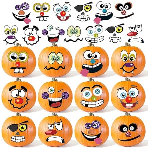 36 Pack Halloween Pumpkin Decorating Stickers Mini Make 36 Small