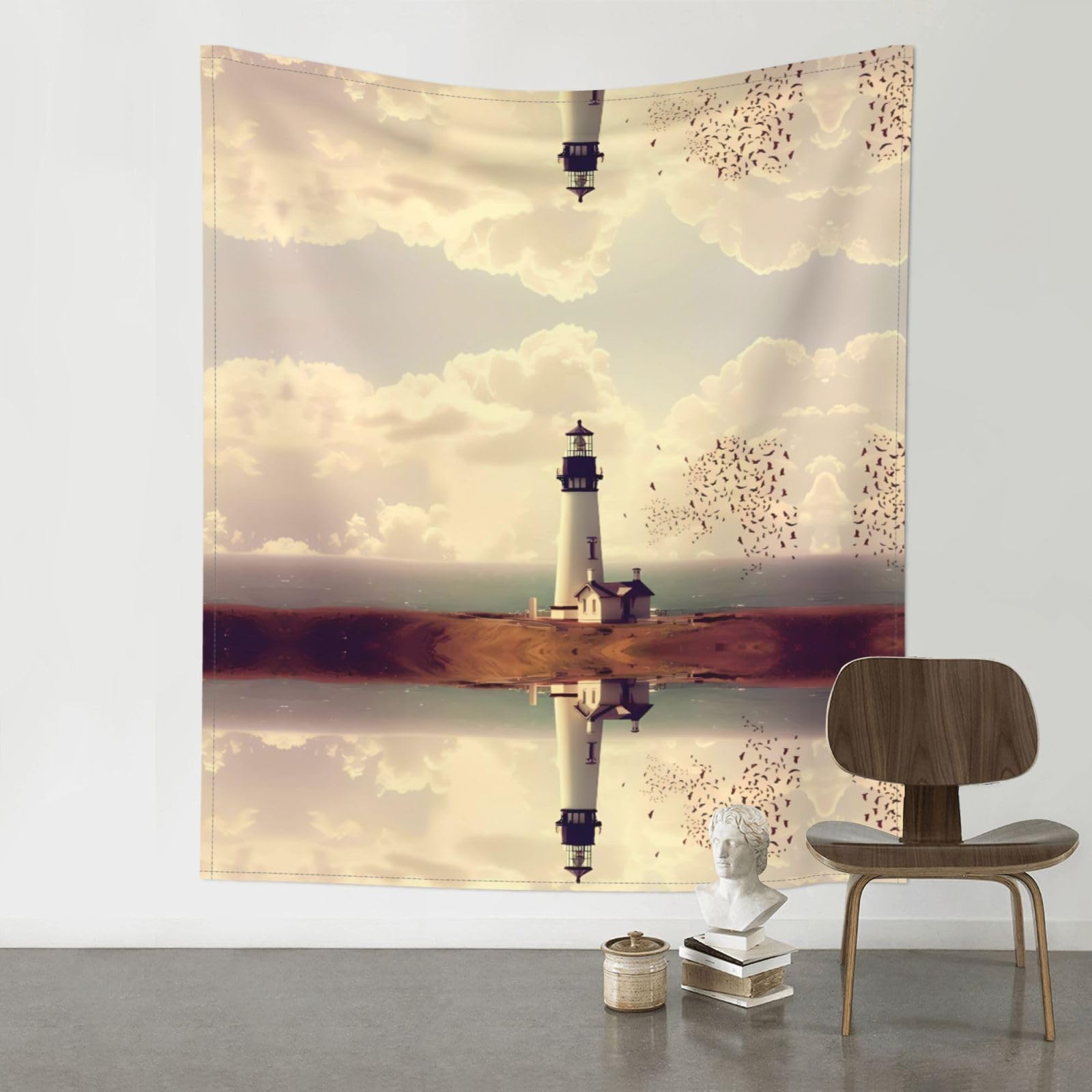 YYHHAOFA Old Lighthouse Prints 60x51in Wall Tapestry Boho Chic Dorm Decor & Beach Throw Blanket