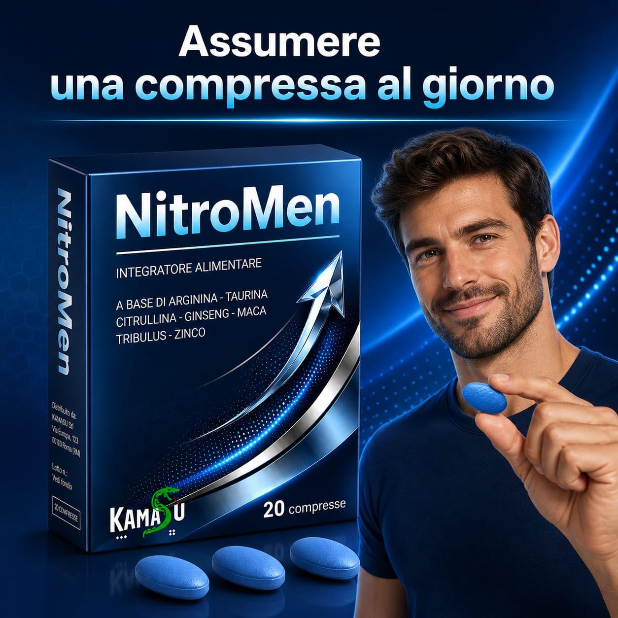 Integratore Uomo Potenziato -Maca nera, Arginina, Citrullina, Taurina, Tribulus e Zinco - Supporto Energetico, Tonico per Resistenza Vitalità Maschile