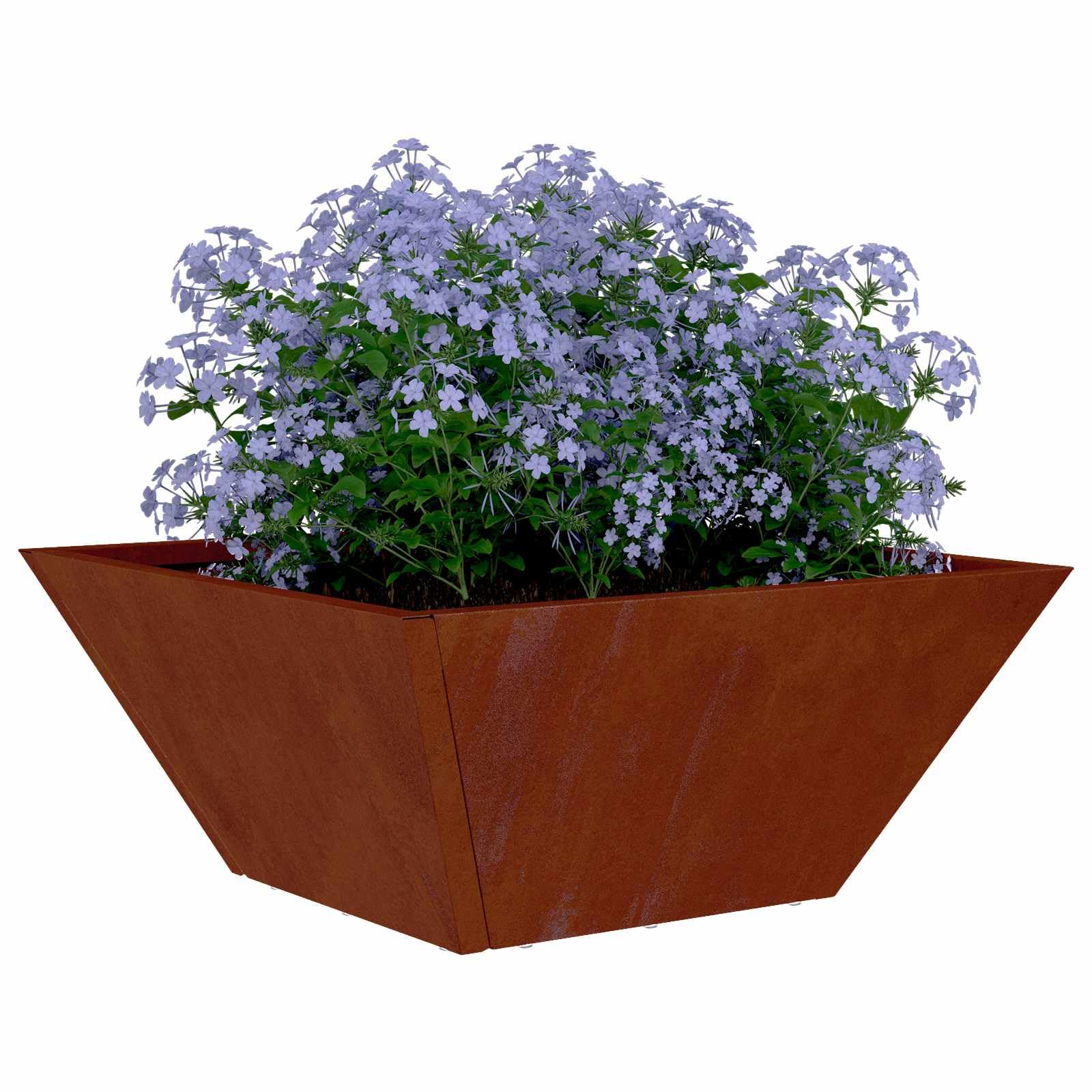 vidaXL Garden Planter 5 pcs Rusty 35 x 35 x 15 cm Weathering Steel, Garden and Terrace, Modern Trapezoidal Decor, Durable Metal Planter, Outdoor Plant Holder, Minimalist Display