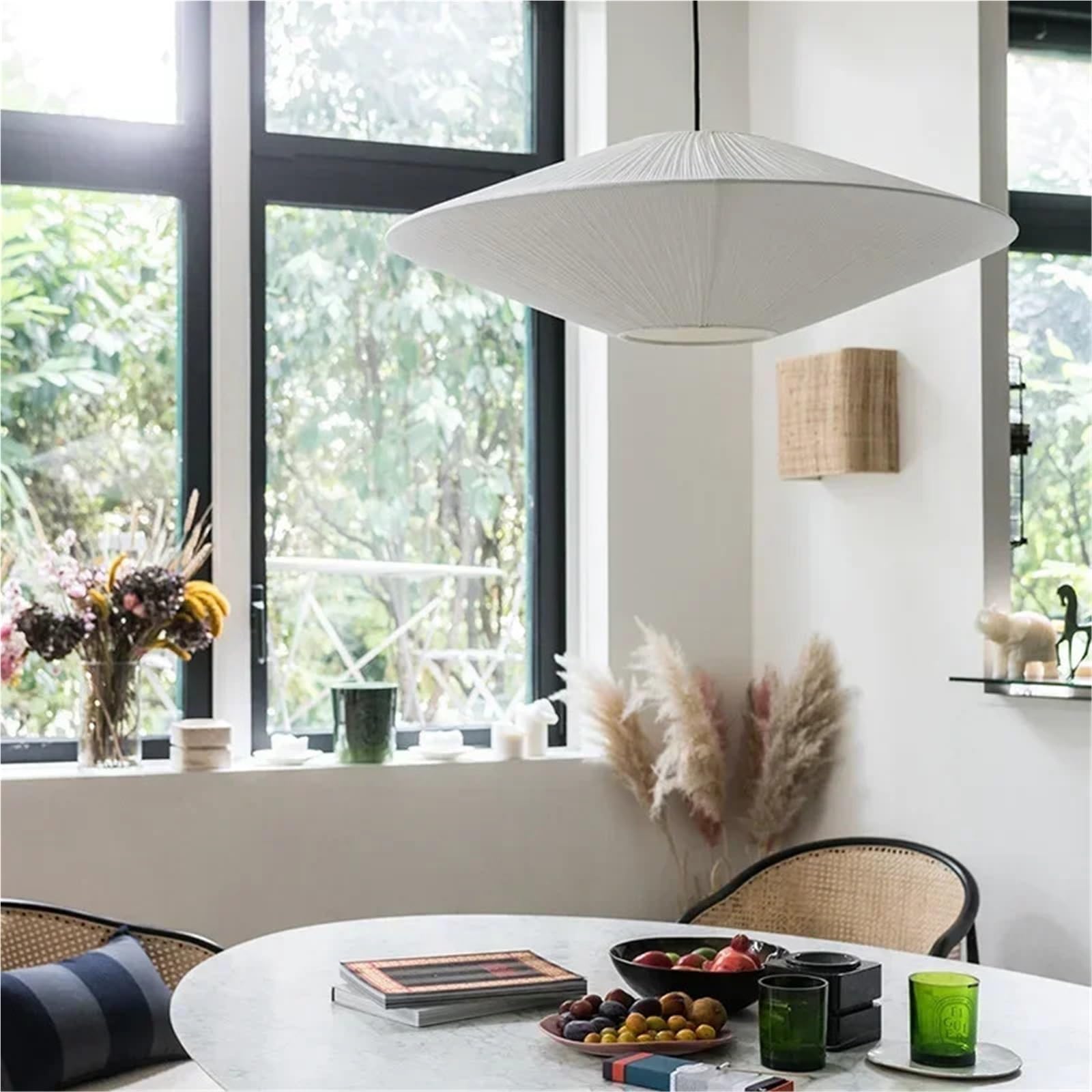 Suspension nordique en tissu D60 cm luminaire de plafond haut de gamme pour salon