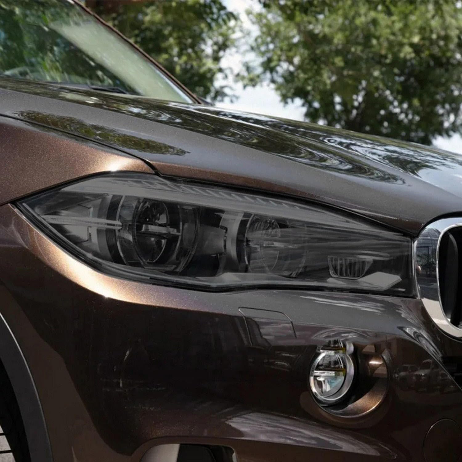 Samlng Blackened Car Front Light Film For Bwm X5 M(F85) 2015-2018-2023 2 Pcs Car Headlight Protective Film Headlamp Black Tpu Sticker