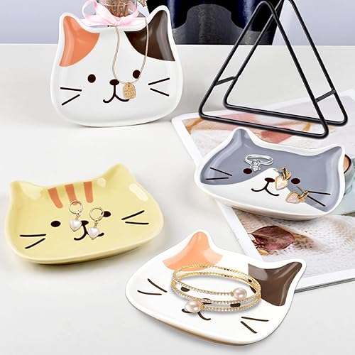 Miniatura 8 de BigNoseDeer Kitchen Decor - Juego de 4 cucharas de gato para estufa, soporte de cuchara de cerámica, bonito soporte para cucharas para encimera de