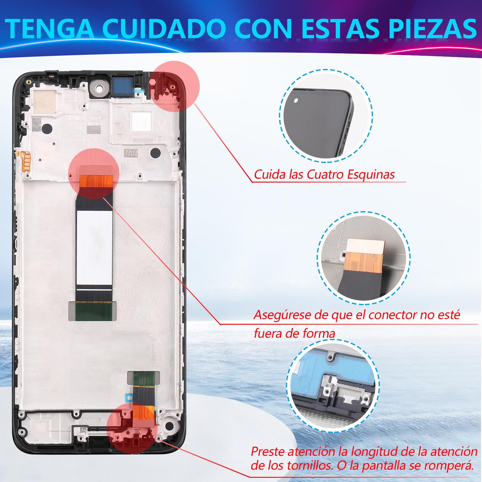 RongZy Pantalla para Xiaomi Redmi 12 4G 23053RN02A Táctil LCD de Repuesto Ensamblaje Digitalizador Reemplazo para Xiaomi Redmi 12 5G 23076RN8DY con Herramientas de Reparación(Negro con Marco)