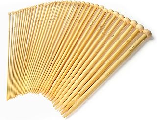 LIHAO 36 PCS Bamboo Knitting Needles Set (18 Sizes From 2.0mm to 10.0mm)