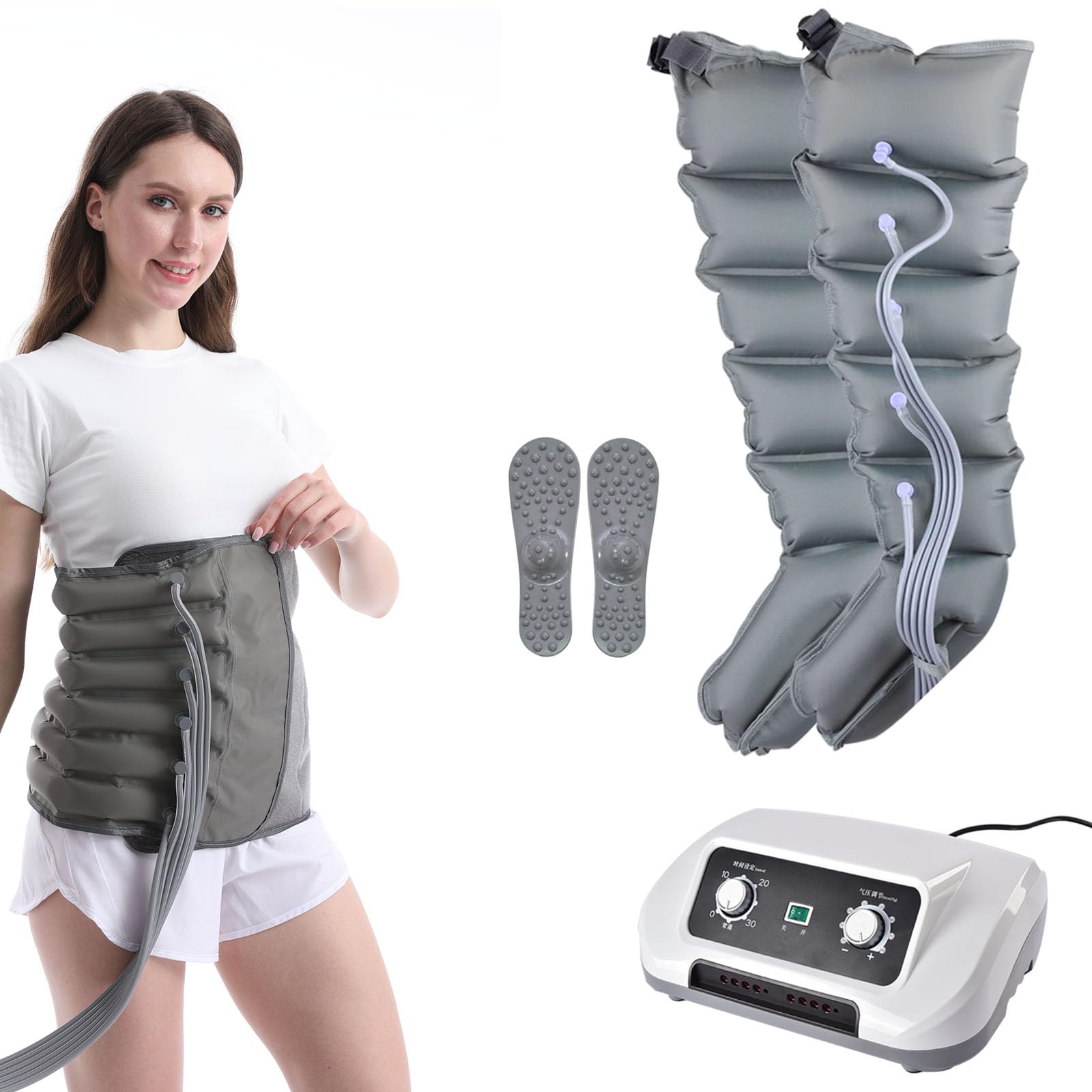 Maquina De Presoterapia para Casa Abdomen Y Piernas, Masajeador Botas Presoterapia Piernas | Presoterapia Profesional Cuerpo Completo, Aparato De Presoterapia Pies Piernas Y Abdomen