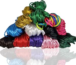 KLTRIBBON Satinkordel 2mm - 50m Weiße Rattail-Schnur Für Schmuck & Basteln