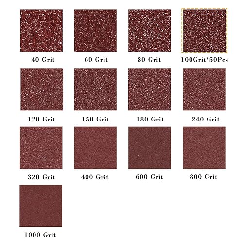 Miniatura 2 de SPEEDWOX 50 almohadillas de lijado triangulares de gancho y bucle, arena 100, almohadilla de lija oscilante de 3.543 in, 6 agujeros, ajuste de 3-12