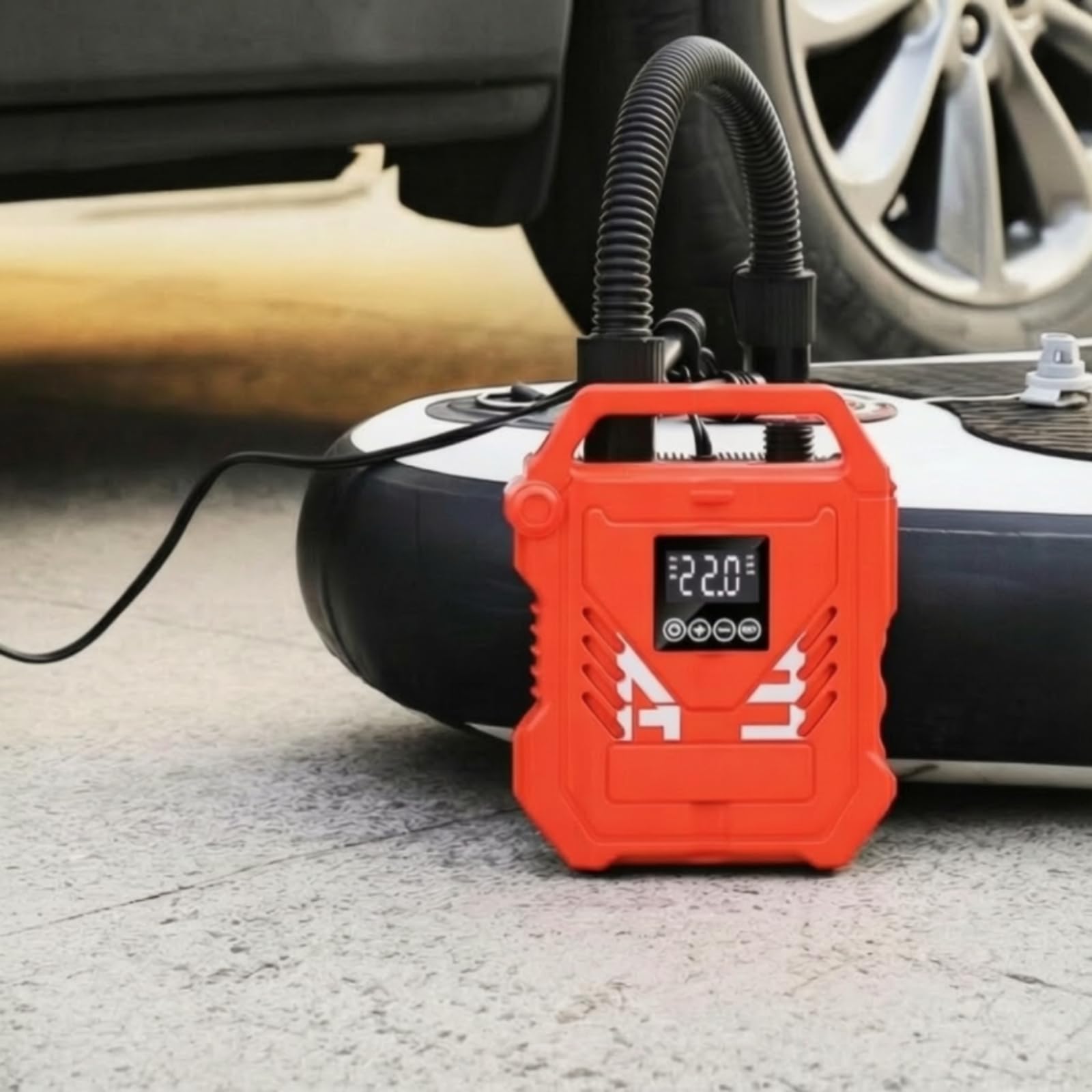 Bomba Eléctrica Compacto Inflador Portátil Compacta Inflador con s para Camping