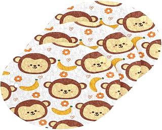 Kitchen Scrub Sponge Monkey Banana Flowers Washing Dishes Cleaning Sponges Non Scratch Sponge for Dish Countertops Sinks Floors Showers Tile Sinks 3 Pack