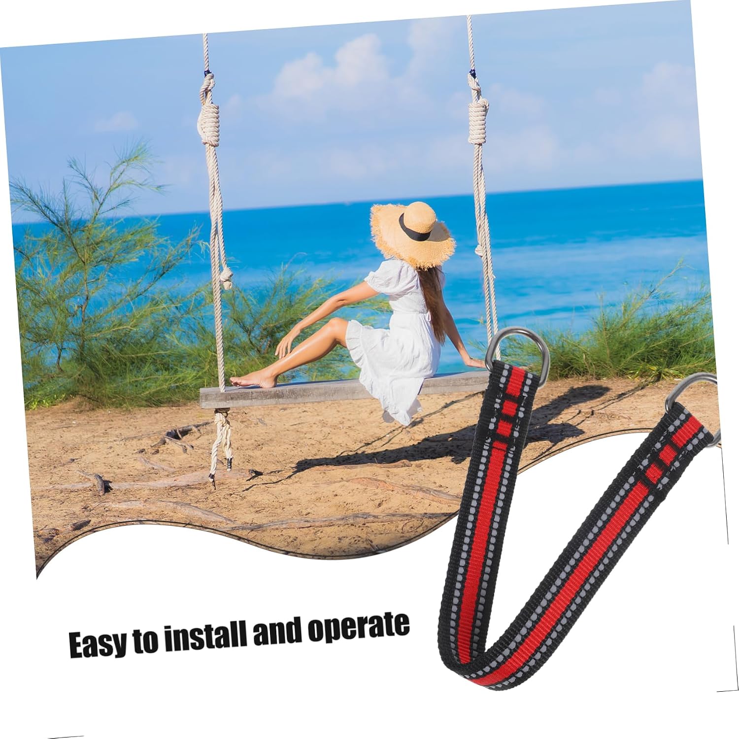 2pcs Adjustable Heavy-Duty Swing Seat Hanging Straps for Boys and Girls Safety Connector for Tree Swings Playground Equipment Includes Safety Connectors and Sandbags