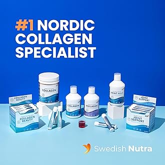 Swedish Nutra - 10,000 mg Hydrolyzed Marine Collagen Liquid Supplement - 500 ml, 20 Day Supply | Hyaluronic Acid, Biotin and Vitamin C for Healthy Hair, Skin, Nails and Joints | Sugar-Free