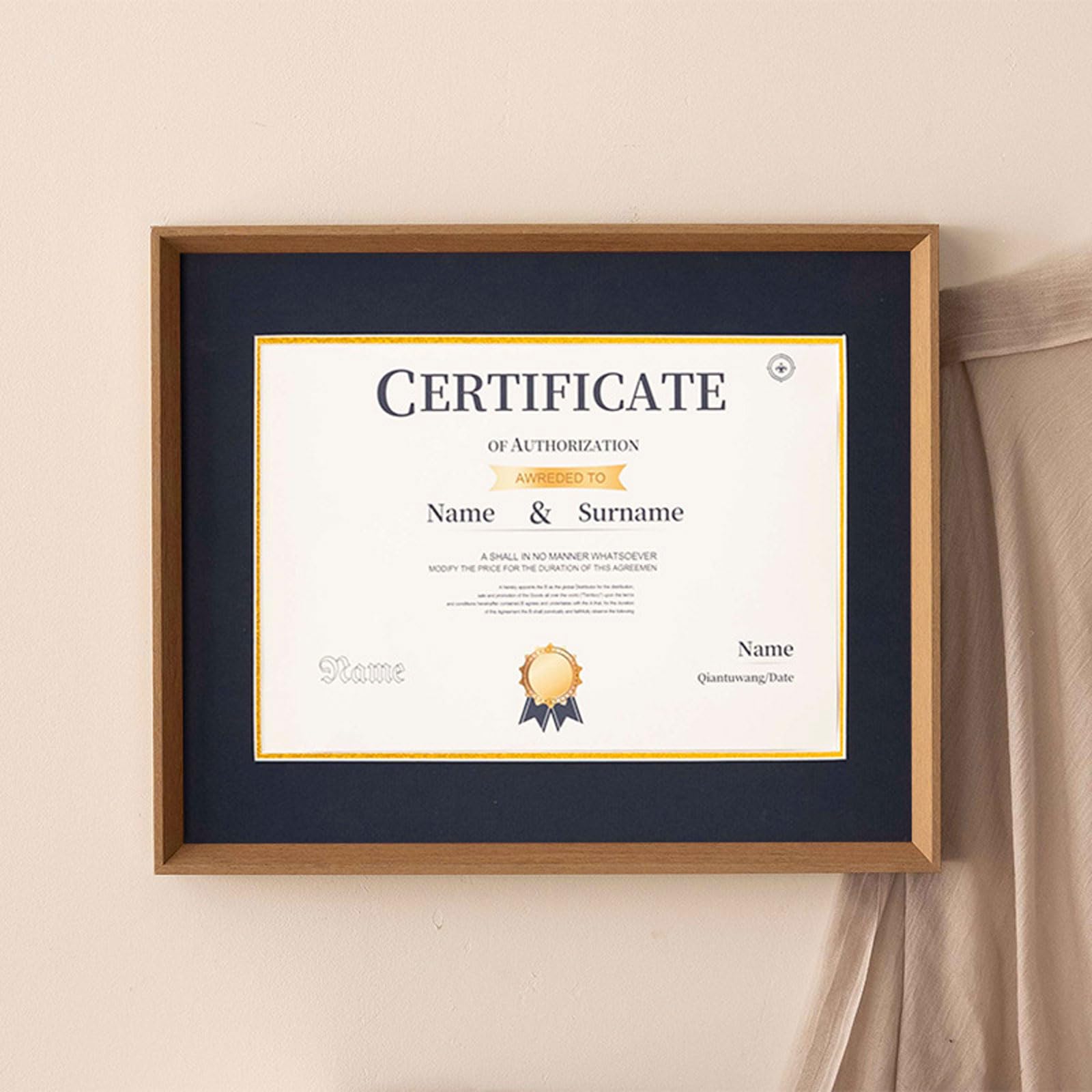 Amazon.co.jp: 証明書フォトフレーム、A4証明書フレーム、マウント付き