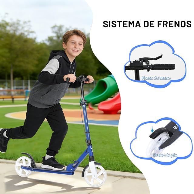 Foto 3 de 8 de NOVONOVA Patinete Scooter Plegable, Patinetes para niños y niñas, 9-14 años con Manillar Ajustable 91-103m