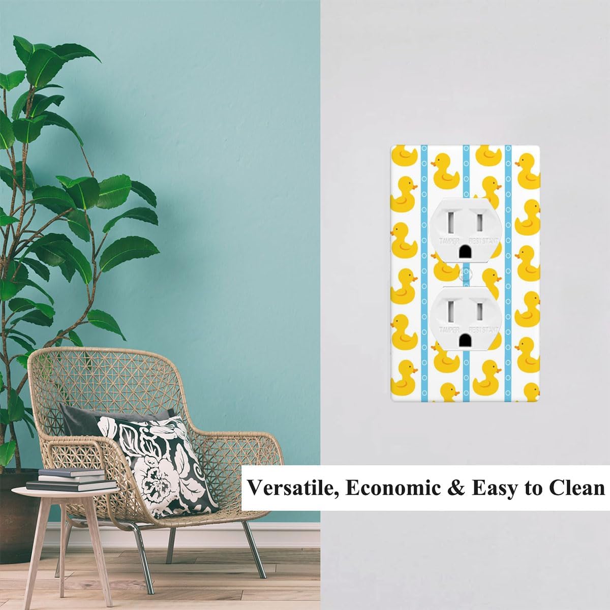 Cute Duck Outlet Covers Cute Yellow Rubber Ducks White Duplex Receptacle Wall Plate Standard 1 Gang Plug Cover 4.5" x 2.76"