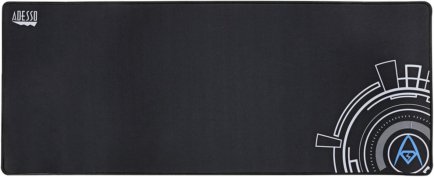 Adesso TRUFORM P104 Extra Large Gaming Mousepad - 32 x 12 Inches Gaming Mouse Pad Soft Cloth Ultra Long Matte with Circular Logo Design for Esports