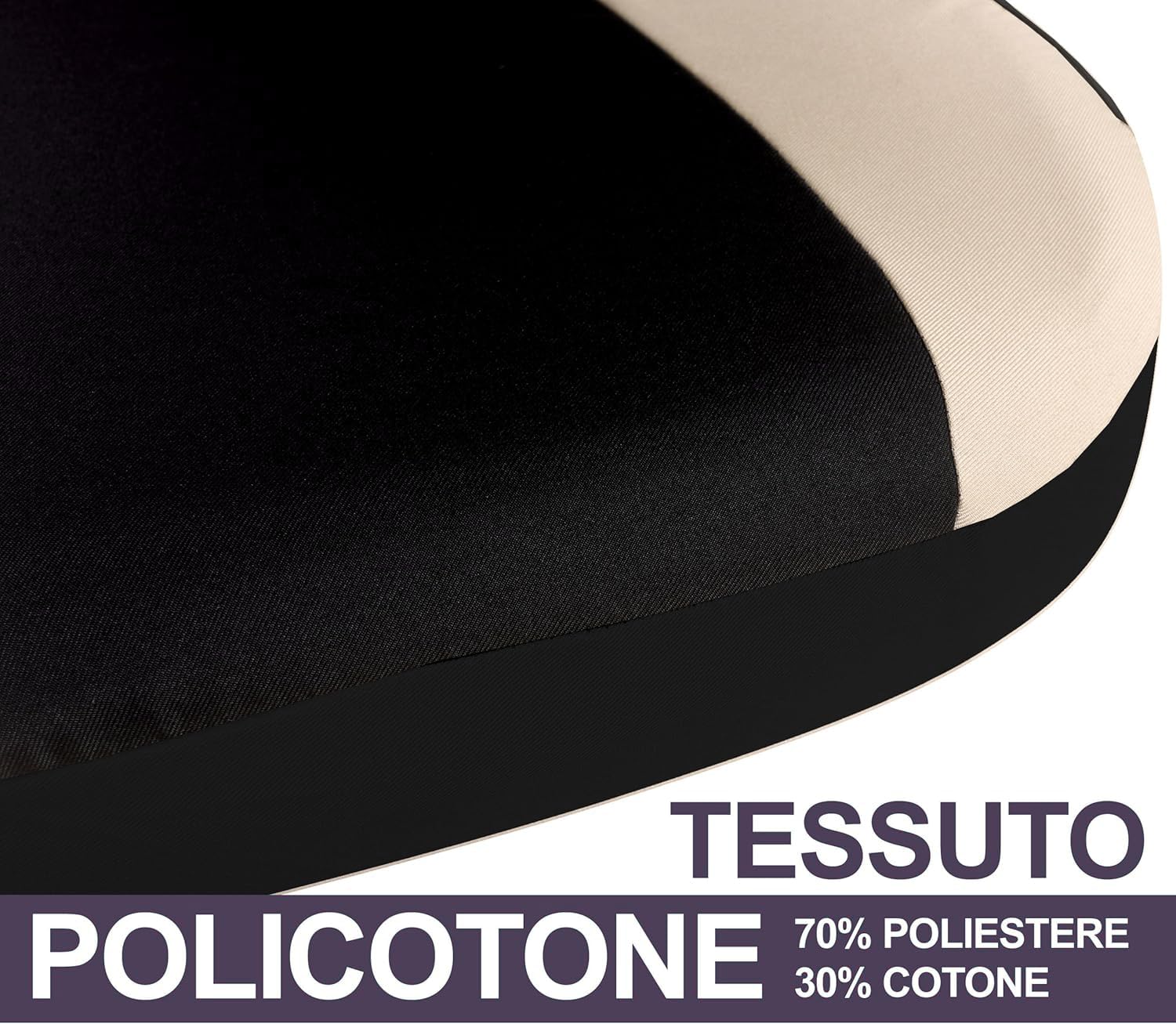 Coprisedili Auto per Smart Made in Italy Set Copri-sedile Anteriori Coppia Nero/Grigio Scuro