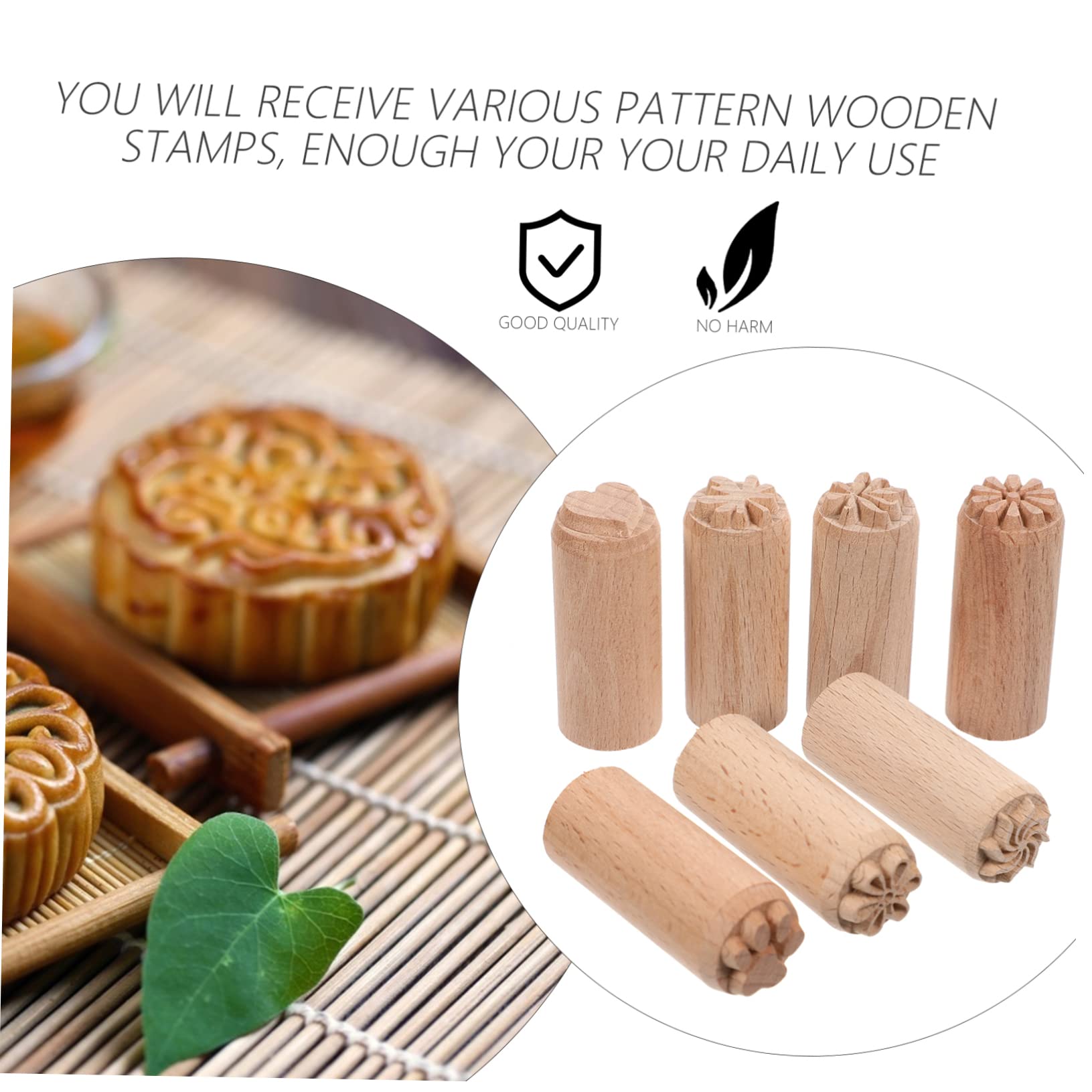 NUOBESTY 3stücke Holzstempel Für -projekte Teiliges Aus Handgefertigten Holzstempeln Mit Verschiedenen Designs Für Töpferarbeiten Und Kreative Bastelarbeiten