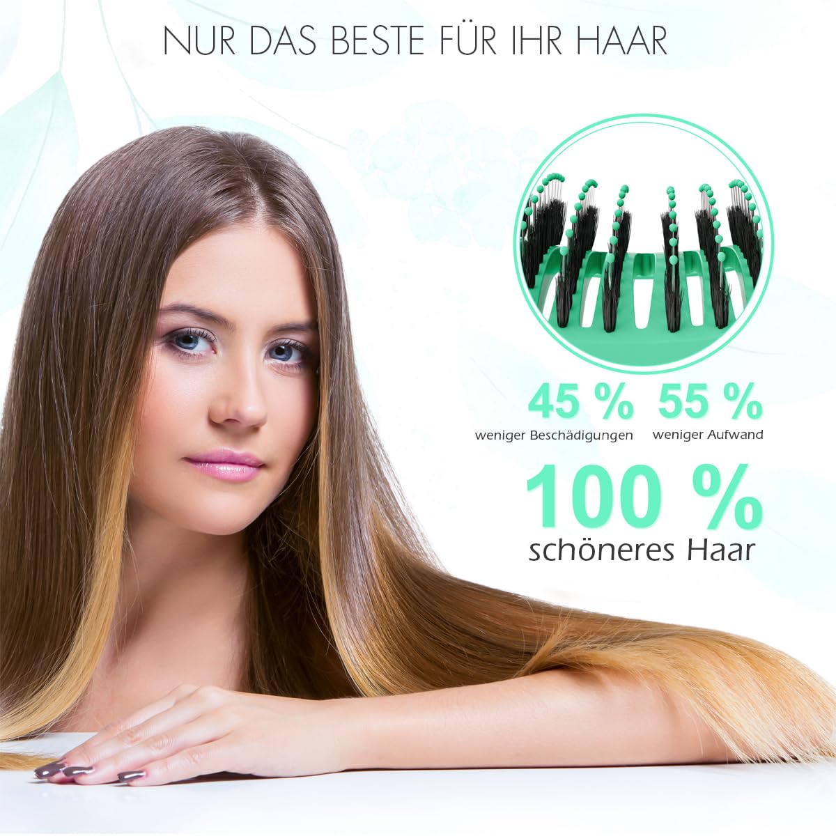 Moonie's Dertangler Hairbrush, Premium Detangling Brush, For Wet & Dry Hair - Image 3
