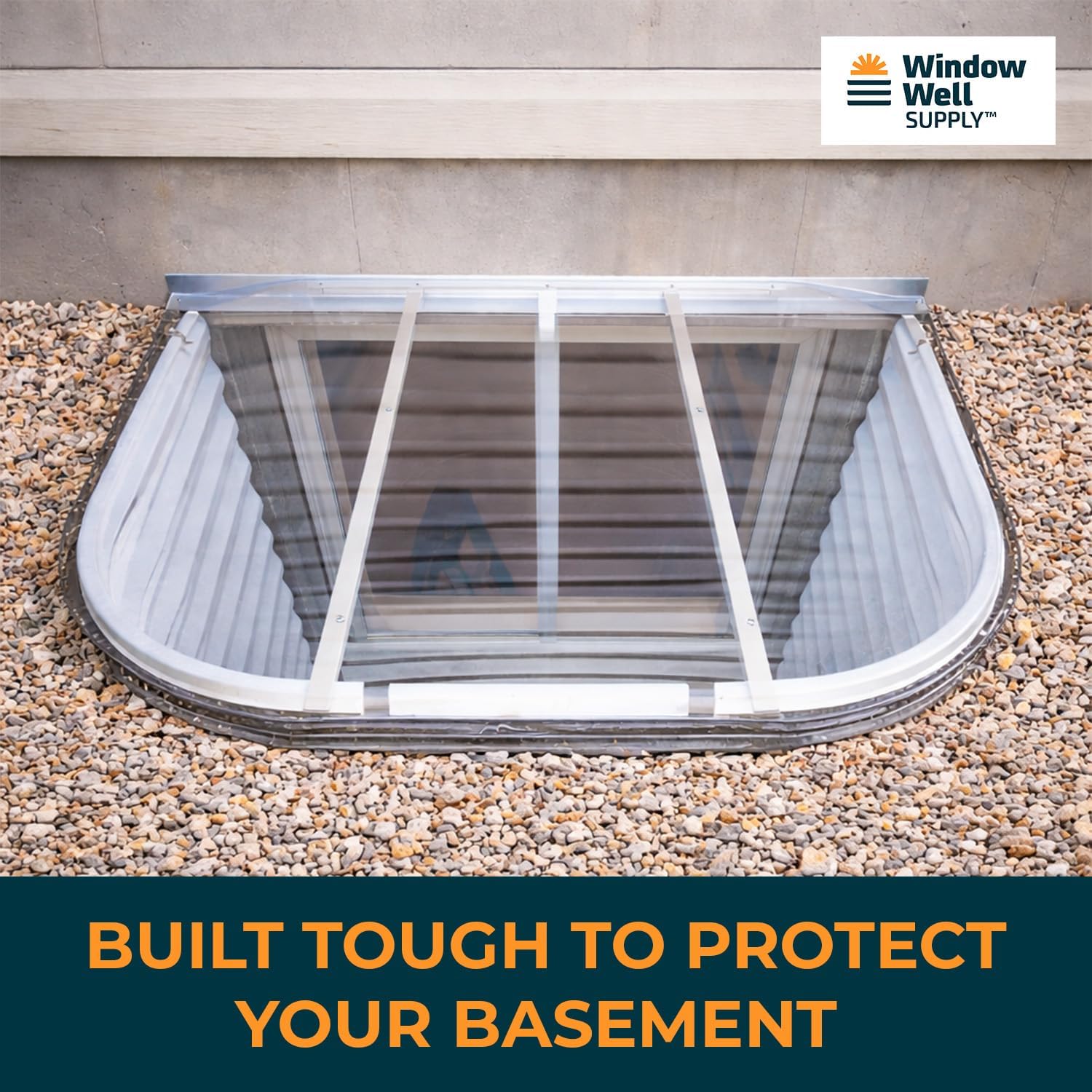 Complete Basement Egress Windows Kit - Window Covers - Egress Window Well Kit with Ladder - Basement Well Covers - Argon Filled Basements Windows - 42"L x 36"W x 48"D