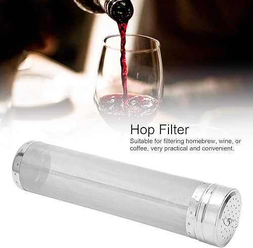 Miniatura 5 de Filtro de cerveza de acero inoxidable de malla 50 de 2.8 x 11.8 pulgadas, filtro de cesta de cerveza casera, filtro de cerveza, cartucho de filtro